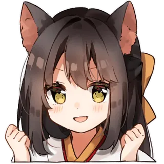 🥳 アニメ, 猫耳, 可愛い, カワイイ telegram sticker
