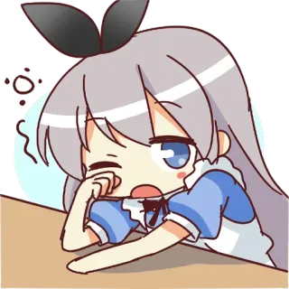 😪 Anime, Niedlich, Kawaii, Schläfrig, Müde, Chibi telegram sticker