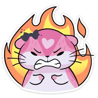 🔥 hamster, bravo, fogo, fofo, animal, desenho animado telegram sticker