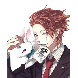 🙂 anime, joker, rabbit, playing card, character, cartoon telegram sticker