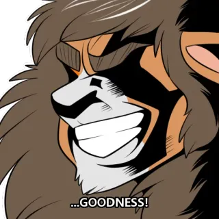 😀 ...GOODNESS! lion, anthro, furry, gentillesse, dessin animé telegram sticker