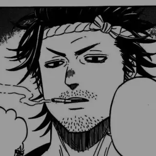 ⚫️ Yami Sukehiro Black Clover Anime, Manga, Black Clover, Yami Sukehiro, Cigarette, Fumeur whatsapp sticker