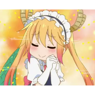 ☺️ Tohru Miss Kobayashi's Dragon Maid アニメ, ドラゴン, メイド, 可愛い telegram sticker