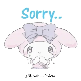 🐰 My Melody Sorry... My Melody, lindo, disculpa, kawaii, dibujos animados telegram sticker
