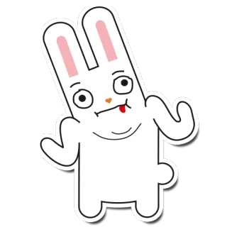 😶 conejo, dibujos animados, gracioso, cómic, loco, tonto telegram sticker
