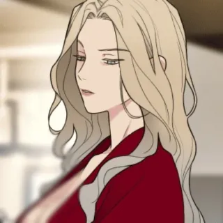 🖤 mulher, cabelo loiro, retrato, desenho animado, ilustração, animação whatsapp sticker