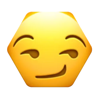 😏 emoji, face, winking, expression, yellow telegram sticker
