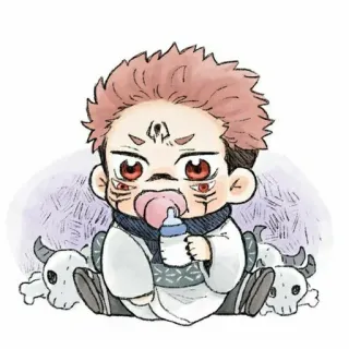 ✨ Sukuna Jujutsu Kaisen anime, manga, baby, sukuna, cute telegram sticker