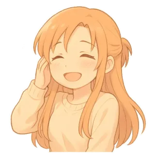 😅 Аниме, девушка, улыбается, счастливая, милая, мультфильм whatsapp sticker