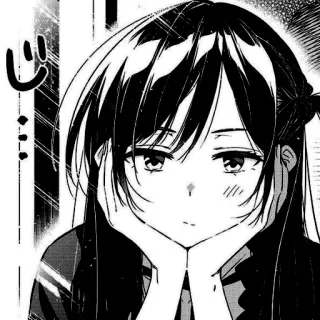 🎐 じ Anime, Manga, Mädchen, Süß, Schwarze Haare telegram sticker
