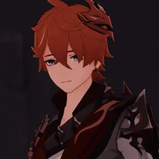 🥨 Tartaglia Genshin Impact Tartaglia, Genshin Impact, Personaje anime, Videojuego, Pelo rojo whatsapp sticker