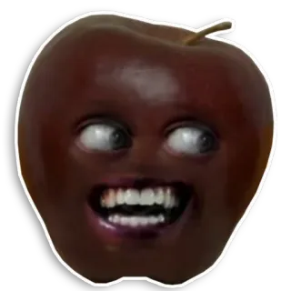 😑 Annoying Orange mela, frutta, fastidioso, arancia, cartoni animati, faccia telegram sticker