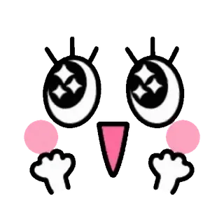 😊 mignon, kawaii, autocollant, dessin animé, emoji, adorable, étincelle, lune, joues roses, noir telegram sticker