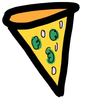 🍕 피자, 음식, 삼각형, 만화, 조각, 이탈리아 telegram sticker