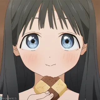 💠 Anime, Ragazza, Biscotto, Mangiare, Carino, Cartone animato telegram sticker
