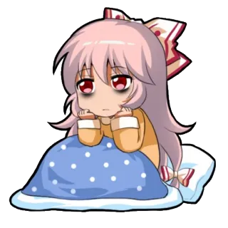 😒 Chibi, Anime, Kawaii, Assonnato/a, Carino/a, Ragazza, Letto, Stanco/a telegram sticker