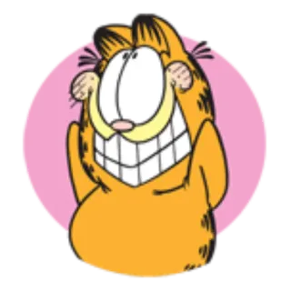 🙃 Garfield kreskówka, kot, pomarańczowy, Garfield telegram sticker