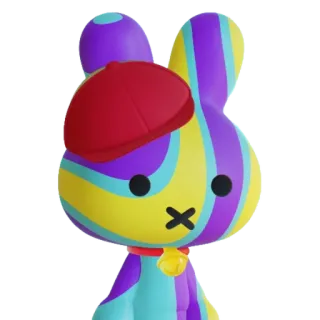 🌈 игрушка, кролик, красочный, мультик, персонаж, причудливый whatsapp sticker