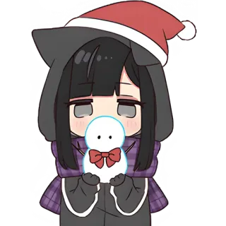 🥹 anime, girl, christmas, winter, cute, snowman telegram sticker