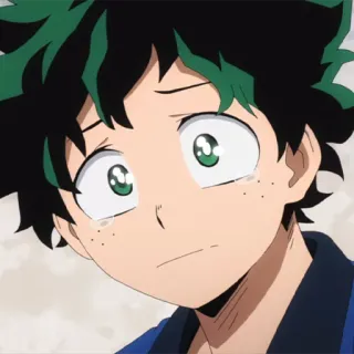 🥦 Izuku Midoriya My Hero Academia anime, manga, crying, hero, sad, fan art telegram sticker