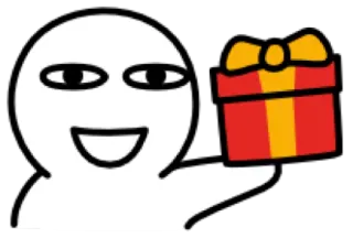 😀 Cartoon, Figur, Geschenk, Präsent, Fröhlich, Feier telegram sticker