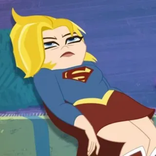 ✨ Supergirl DC Super Hero Girls supereroe, cartone animato, ragazza, DC Comics, Supergirl, bionda, eroina telegram sticker