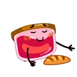 😴 comida, geleia, pão, desenho animado, personagem, fofo, kawaii telegram sticker