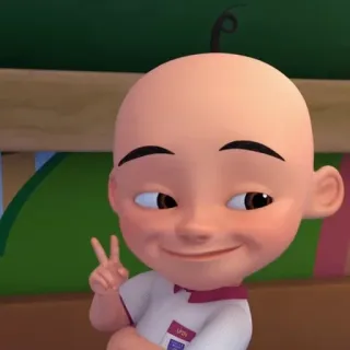 🦠 Upin Upin & Ipin Cartoon, Figur, Upin, Upin & Ipin, animiert, Kinder, Friedenszeichen telegram sticker