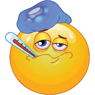 😣 krank, emoji, thermometer, fieber, krankheit, kopfschmerzen telegram sticker