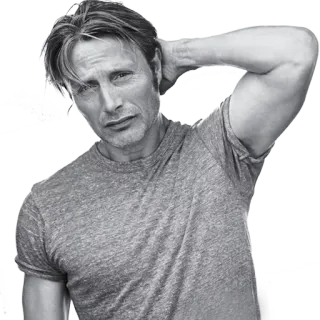 👍 Mads Mikkelsen actor, hombre, retrato, celebridad telegram sticker