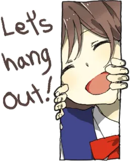 😄 Let's hang out! Anime, Dibujos animados, Chica, Pasar el rato, Amistad, Invitación telegram sticker