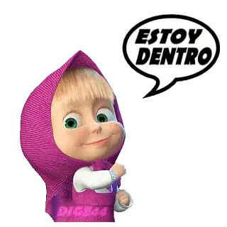 👌 Masha Masha and the Bear ESTOY DENTRO masha, dibujos animados, oso, animación, niña telegram sticker