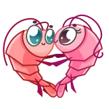😘 虾, 爱, 卡通, 心 telegram sticker