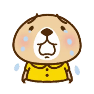 🐧 泣く, 悲しい, 絵文字, 漫画のクマ telegram sticker