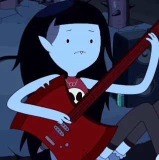 🖤 Marceline Adventure Time cartoon, vampire, guitar, music, character whatsapp sticker