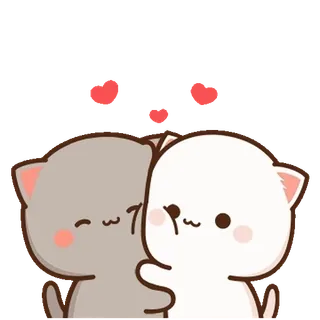 ⭐ cats, cute, love, kawaii, cartoon, animals, hearts telegram sticker