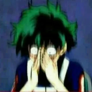 🖕 Izuku Midoriya My Hero Academia anime, My Hero Academia, Izuku Midoriya, Deku, assustado, preocupado whatsapp sticker