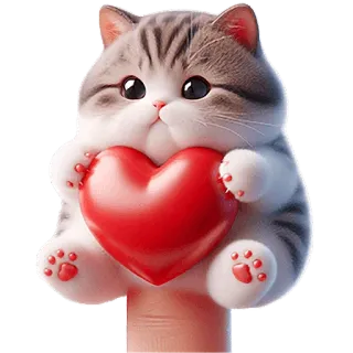🫶 kot, kociak, serce, miłość, słodki, zwierzę, zwierzak telegram sticker