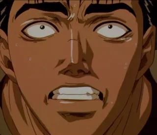 😱 Guts Berserk anime, manga, berserk, guts, face, expression, fear telegram sticker