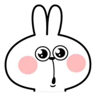 😳 lapin, mignon, animal, dessin animé, autocollant telegram sticker