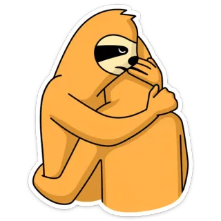 🤗 preguiça, animal, desenho animado, adesivo, fofo, triste whatsapp sticker
