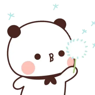 🍼 B Panda, Mignon, Dessin animé, Pissenlit, Autocollant telegram sticker