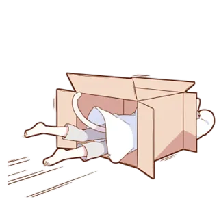 😶 Katze, Kiste, süß, Cartoon, Tier whatsapp sticker