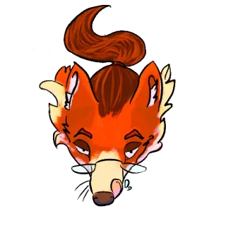 😏 여우, 동물, 만화, 일러스트, 스티커 telegram sticker