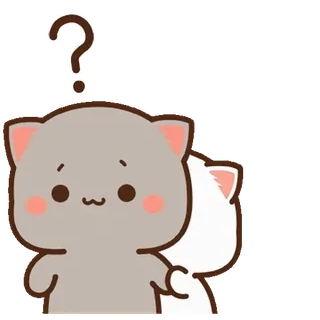 💬 ? кот, вопросительный знак, милый, мультяшный, наклейка, смущенный, каваи telegram sticker