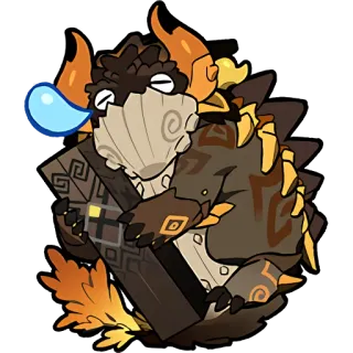 😴 Zhongli Genshin Impact lizard, genshin impact, sleepy, cute, chibi, video game whatsapp sticker