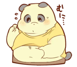 😮 むに… น่ารัก, แพนด้า, การ์ตูน, สัตว์, สติกเกอร์ telegram sticker