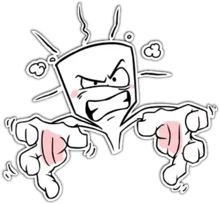 😫 Cartone animato, Arrabbiato, Cubo, Personaggio, Dito puntato, Aggressività telegram sticker