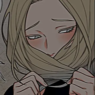 ☺️ mulher, cabelo loiro, anime, retrato, triste, melancolia, desenho animado telegram sticker