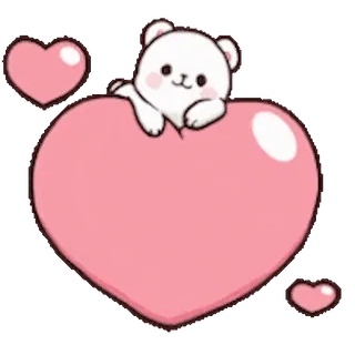 ❤️ coeur, ours, mignon, amour, kawaii, autocollant telegram sticker
